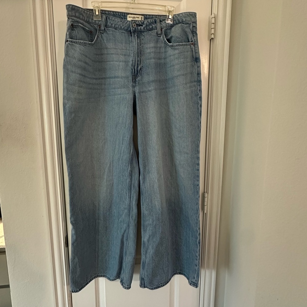 Abercrombie & Fitch Light Blue Wide Leg Jeans